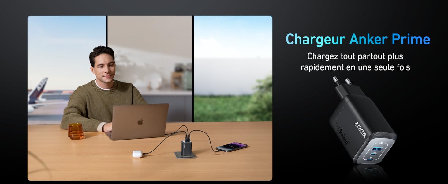 Chargeur Anker Prime USB-C GaN 100W A2343 disponible à Tanger chez Global Zone Maroc