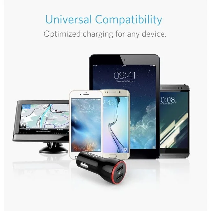 Chargeur voiture ANKER PowerDrive 2 double USB 24W Maroc